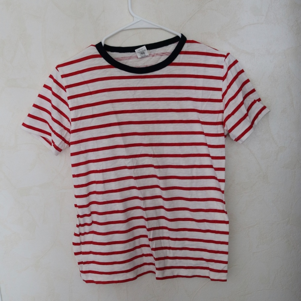 Classic Red and White Striped T